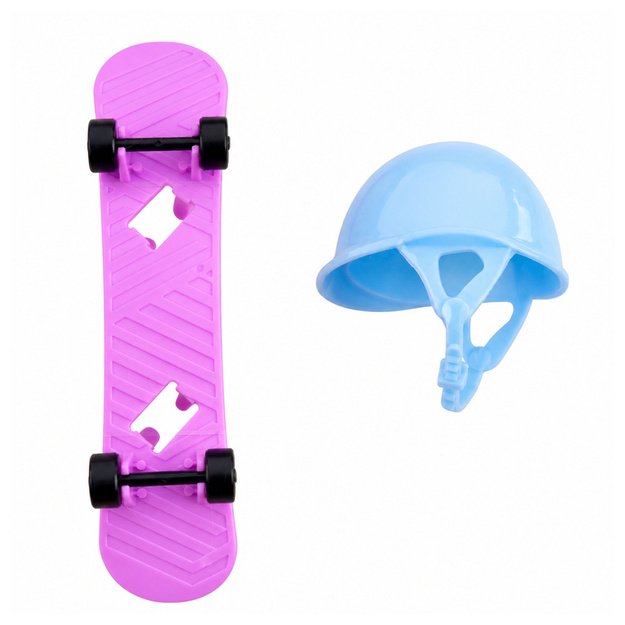 Anlily Doll with Purple Skateboard, Helmet, and Long Sweatshirt Set