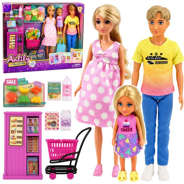 „Anlily Dolls“ šeima prekybos centro nėščiųjų lėlių aksesuarų rinkinyje