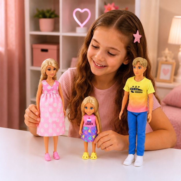 „Anlily Dolls“ šeima prekybos centro nėščiųjų lėlių aksesuarų rinkinyje