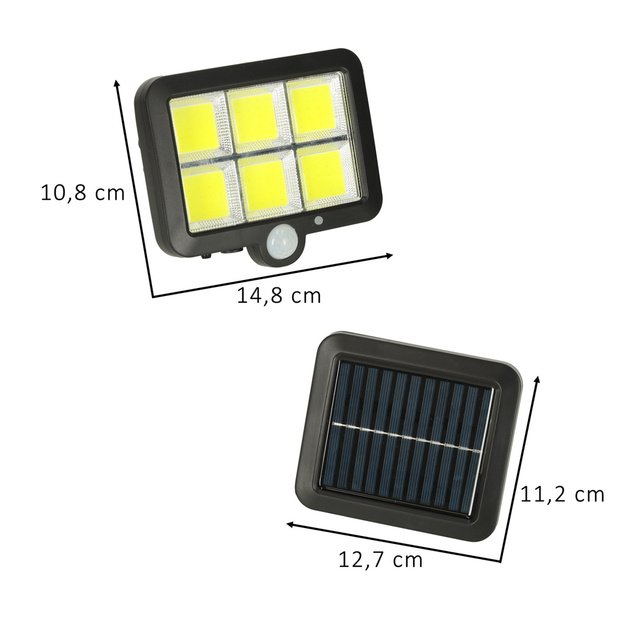 Saulės judesio ir sutemų jutiklio lempa 120 LED
