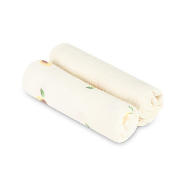 DIAPER CRUSHED MUSLIN 60X75 2-PACK PEACH CREAM