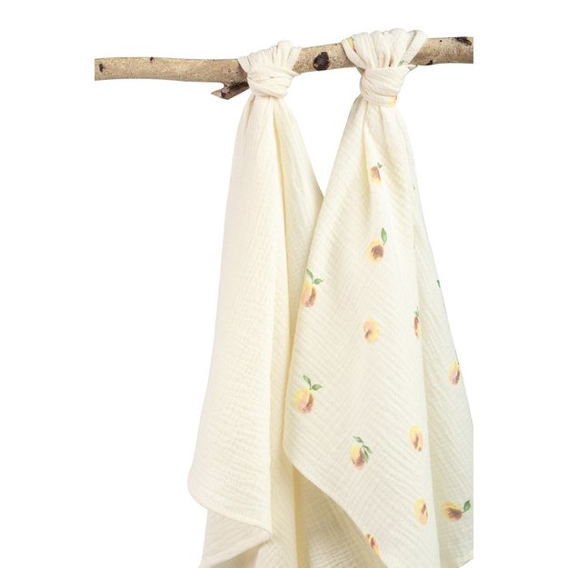 DIAPER CRUSHED MUSLIN 60X75 2-PACK PEACH CREAM