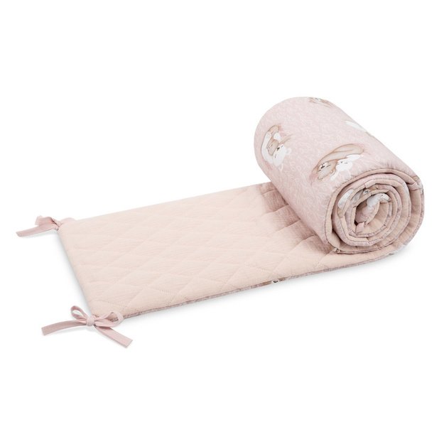 CRIB BUMPER MUSLIN BEAR AND RABBIT