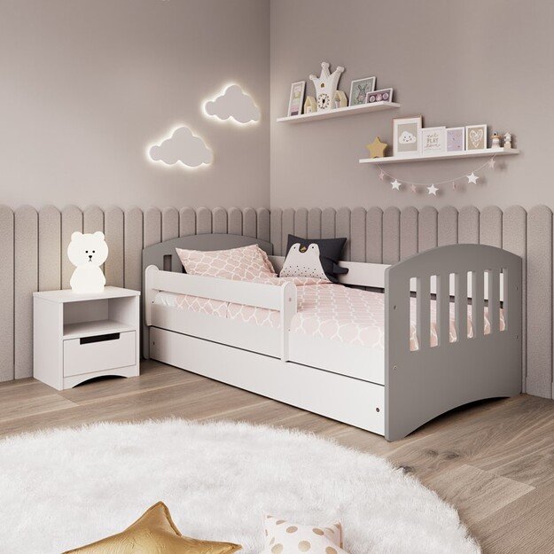 Bed classic 1 mix grey without drawer without mattress 160/80
