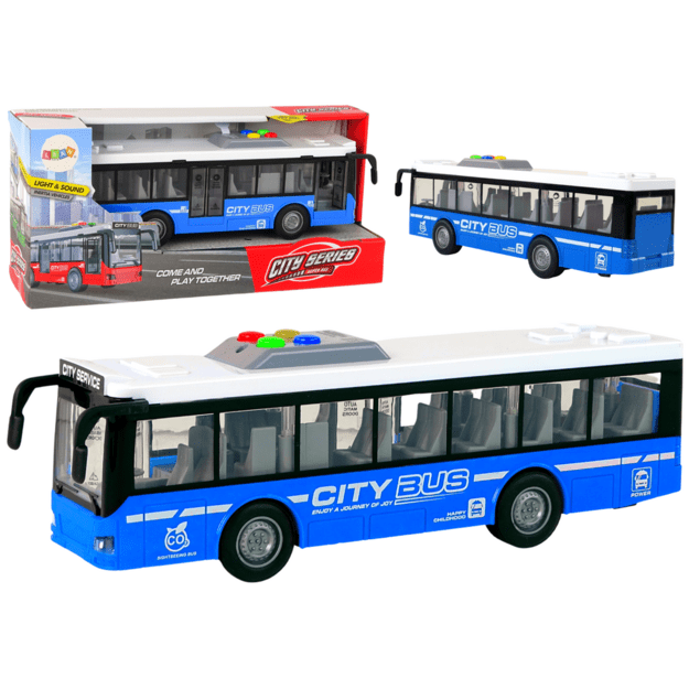 Akumuliatoriaus maitinamas autobusas Šviesos garsai Frikcinė pavara Mėlyna 1:16