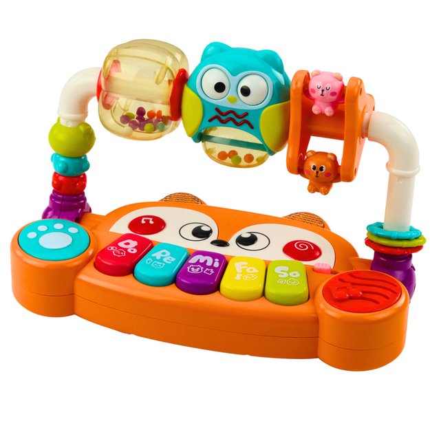 Educational Piano Interactive Rattles Owl Orange