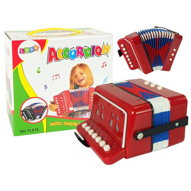 Akordeono instrumentas mažiesiems muzikantams Raudona