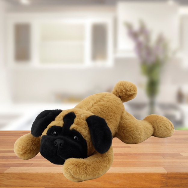 Plush Toy Cuddly Toy Pug Dog Lying Brown 40cm 1