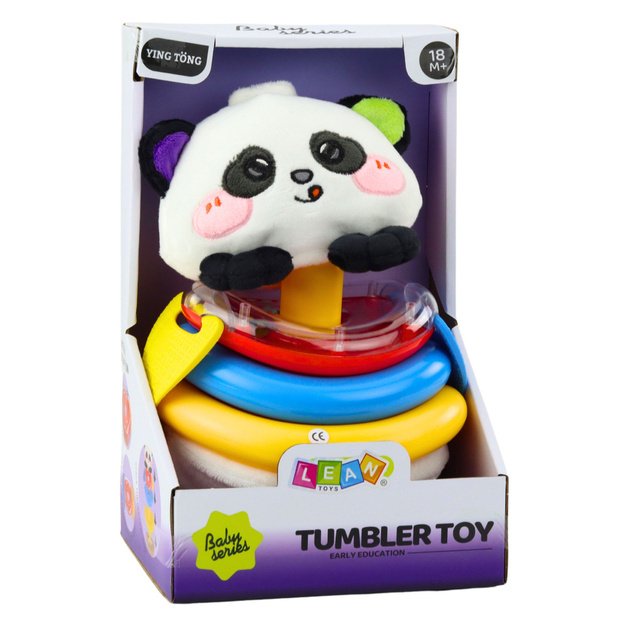 Sensory Toy Tumbler Panda Pyramid Rocking Teethers Rattle 2