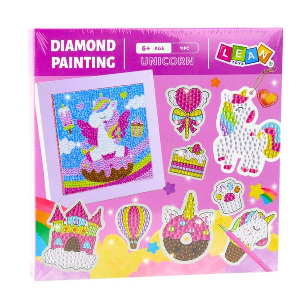 Creative Set Diamond Mosaic Keychains Unicorns Colorful 3