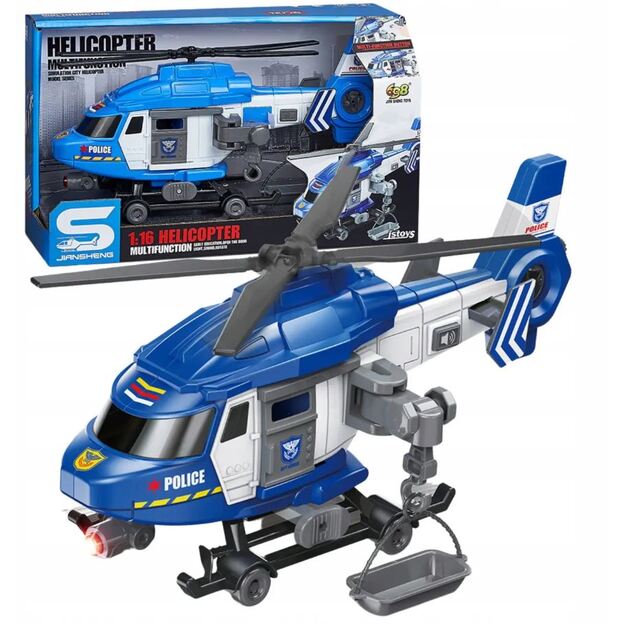 Žaislinis sraigtasparnis su garsais ir šviesomis 29cm