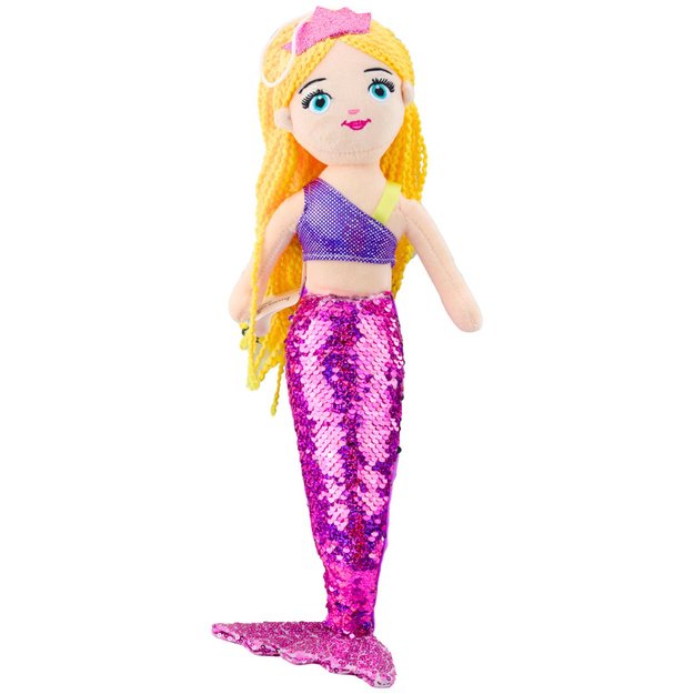 Plush Mermaid Cuddly Toy Tail Sequin Purple 48cm 1