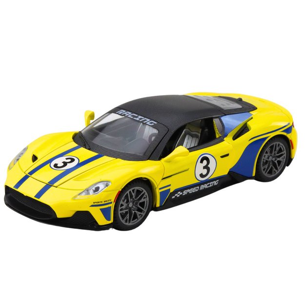 Metal Sports Car Lights Sounds Drive Yellow 1:22 1