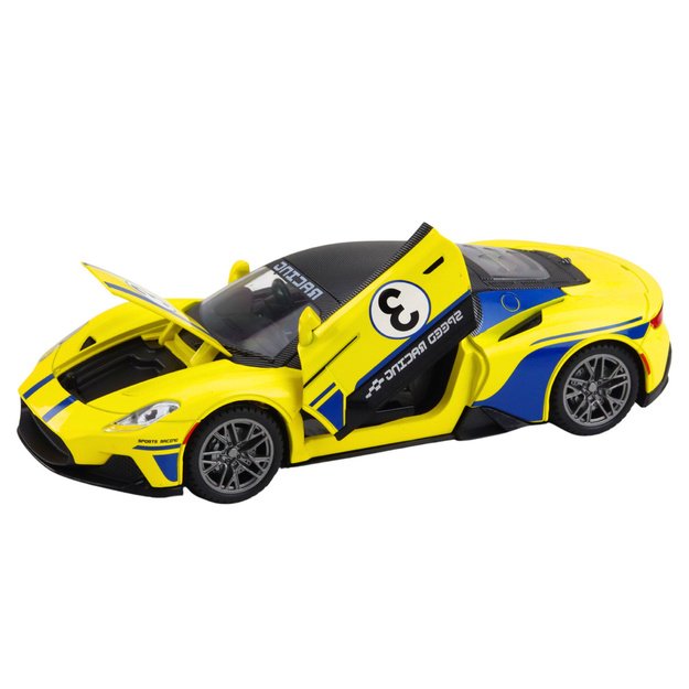 Metal Sports Car Lights Sounds Drive Yellow 1:22 3