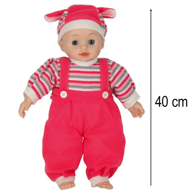 Kūdikių lėlė Maya su garsu rožinė 40cm 15