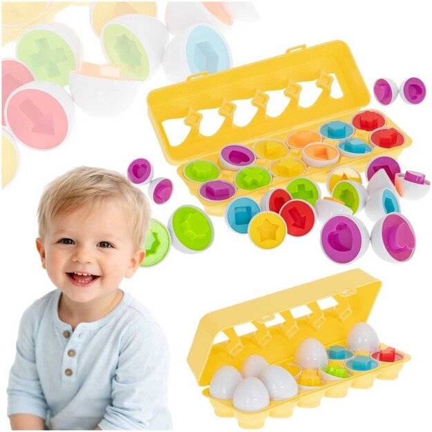 Mokomosios dėlionės dėlionės rū&scaron;iuotuvas, atitinkantis kiau&scaron;inių formas 12vnt.