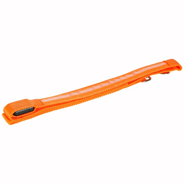 LED šviečiantis šunų pavadėlis 2.5x120cm oranžinės spalvos