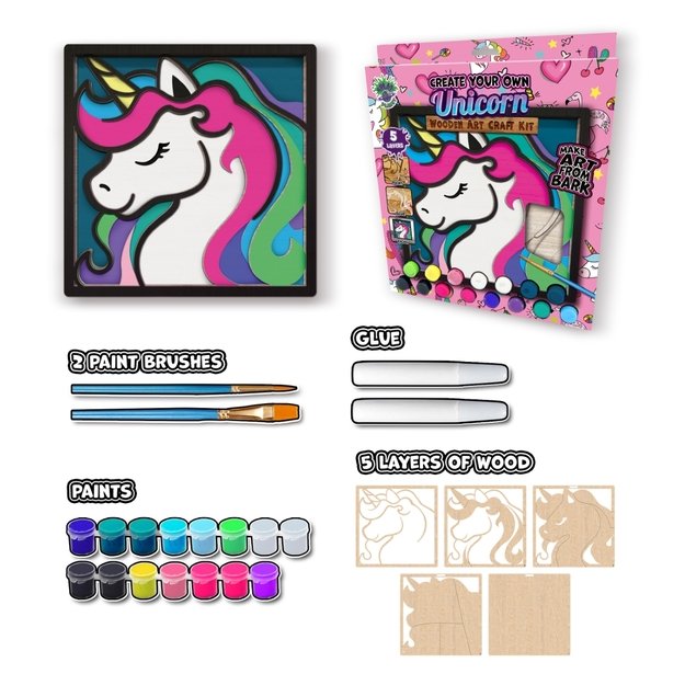 Splat Planet medinis 3D spalvinimo paveikslas, Vienaragis 6