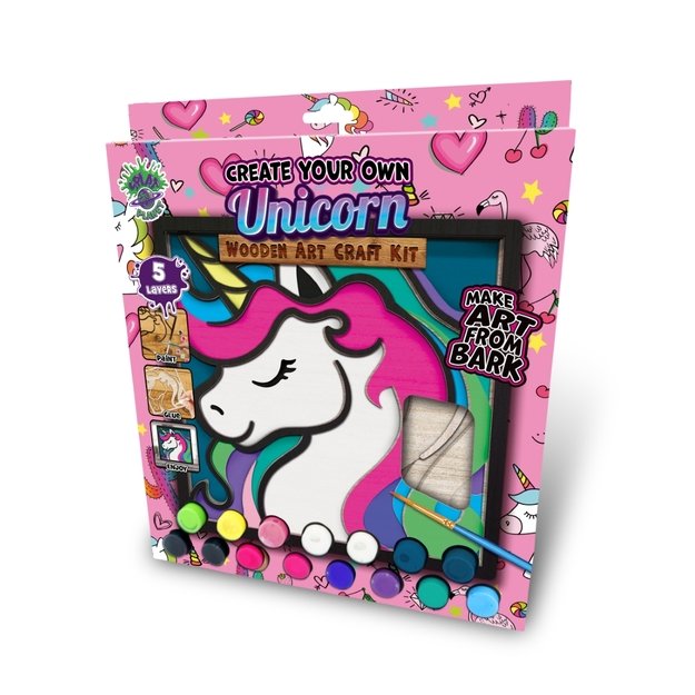 Splat Planet medinis 3D spalvinimo paveikslas, Vienaragis