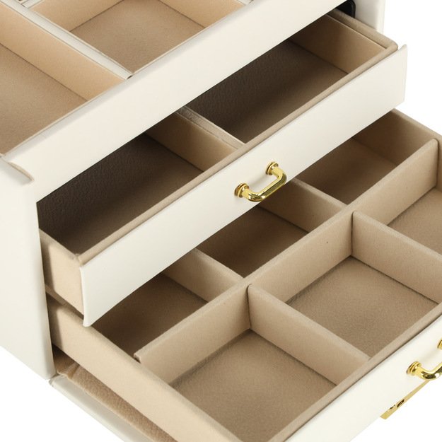Juvelyrinių dirbinių dėžutė su stalčiais balta 8