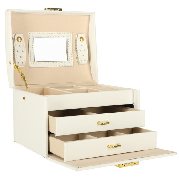 Juvelyrinių dirbinių dėžutė su stalčiais balta 9
