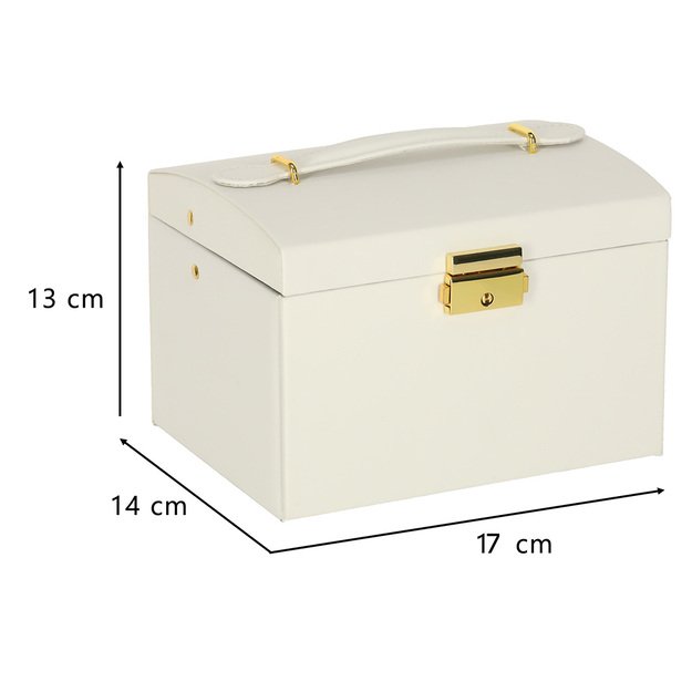 Juvelyrinių dirbinių dėžutė su stalčiais balta 14