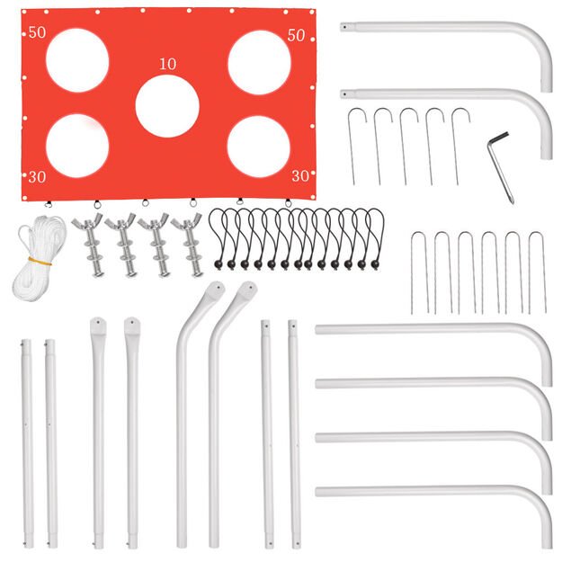 Vaikų futbolo treniruočių vartai 2in1 + tikslumo kilimėlis 215 x 153 x 76 cm 4