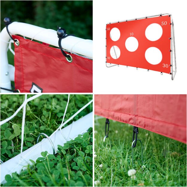 Vaikų futbolo treniruočių vartai 2in1 + tikslumo kilimėlis 215 x 153 x 76 cm 7