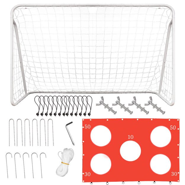 Vaikų futbolo treniruočių vartai 2in1 + tikslumo kilimėlis 215 x 153 x 76 cm 3