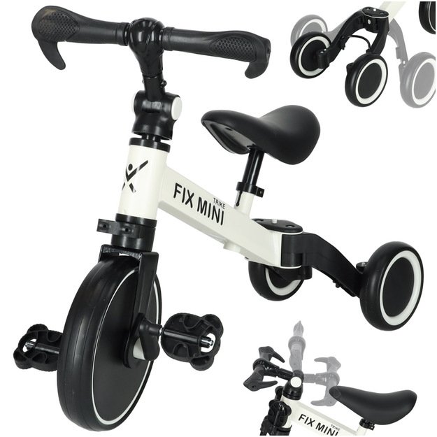 Trike Fix Mini krosinis triratukas 3in1 su pedalais (baltas)