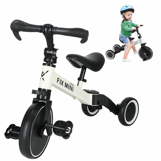 Trike Fix Mini krosinis triratukas 3in1 su pedalais (baltas)