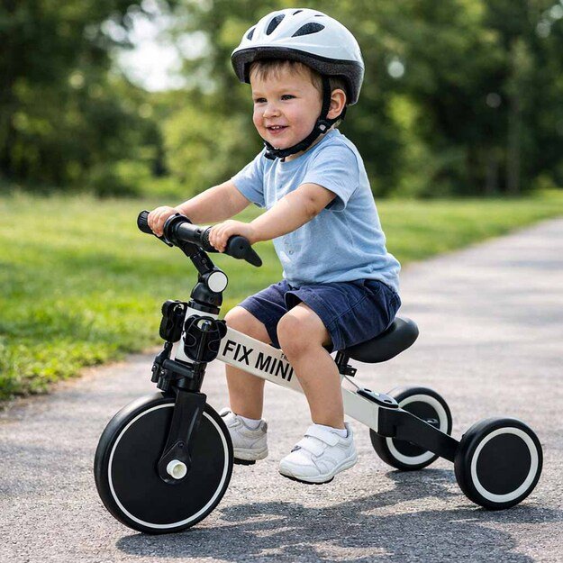 Trike Fix Mini krosinis triratukas 3in1 su pedalais (baltas) 2
