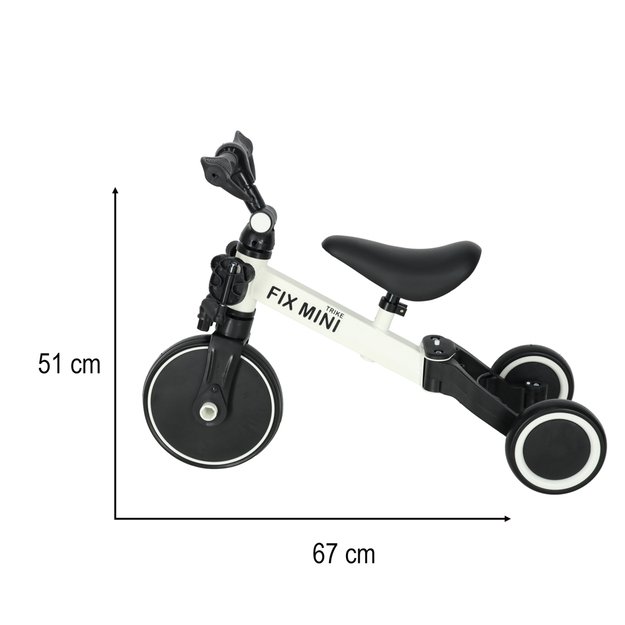 Trike Fix Mini krosinis triratukas 3in1 su pedalais (baltas)