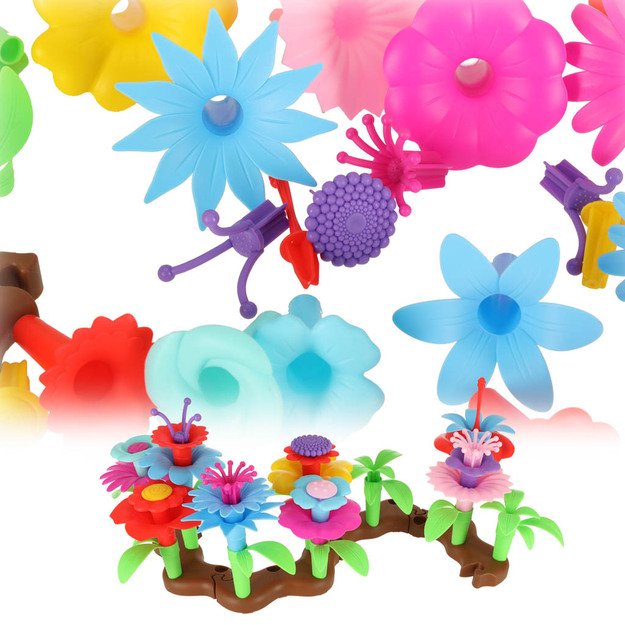 Gėlės kūrybiniai blokai gėlių sodas 48 elementai 6