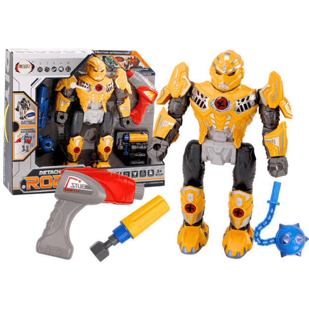 Screwing Robot Weapon Drill Screwdriver Light Sound Yellow