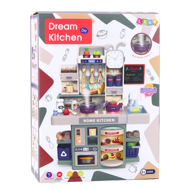 Children s Kitchen For Children Water Steam Lights Sounds Accessories 33 pcs. 2