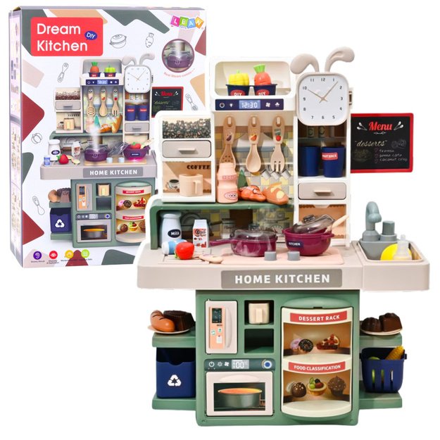 Children s Kitchen For Children Water Steam Lights Sounds Accessories 33 pcs.