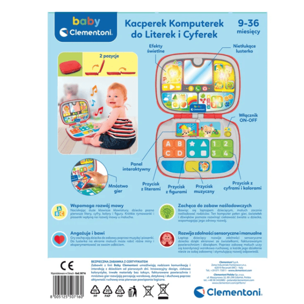 Interactive Laptop &ldquo;Little Kasper&rdquo; (Polish Language)&nbsp;Clementoni 50716