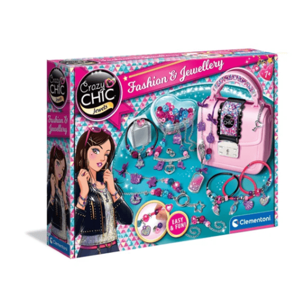 Crazy Chic DIY Set: Crazy Handbag with Beads & Bracelets Clementoni 17651