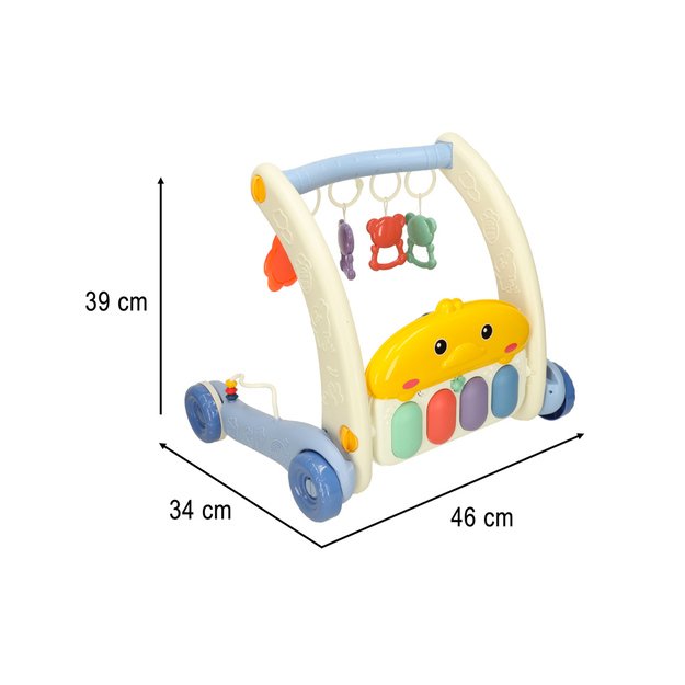 Bibi-inn mokomasis vežimėlis ir pianinas  2-in-1  kilimėlis mėlynas