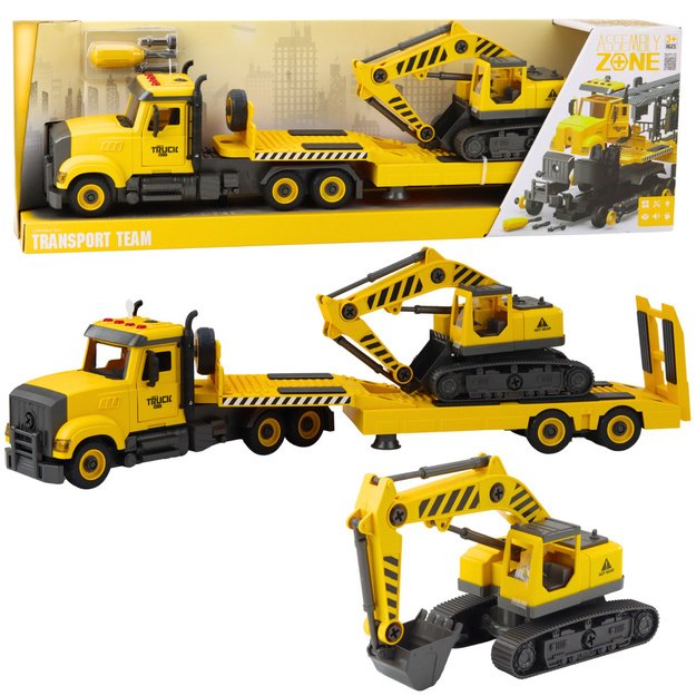 DIY Tow Truck Turning Crawler Excavator Lights Sounds