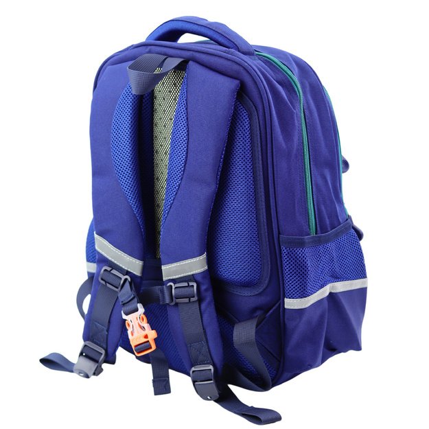 Children s School Backpack Chest Strap Navy Blue Green 20L 38cm 2