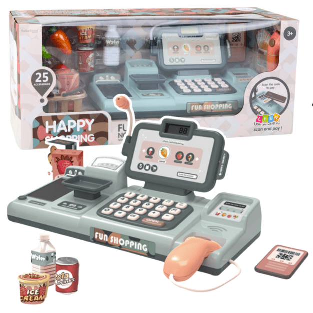 Set of Cash Register Groceries Reader Phone 25El