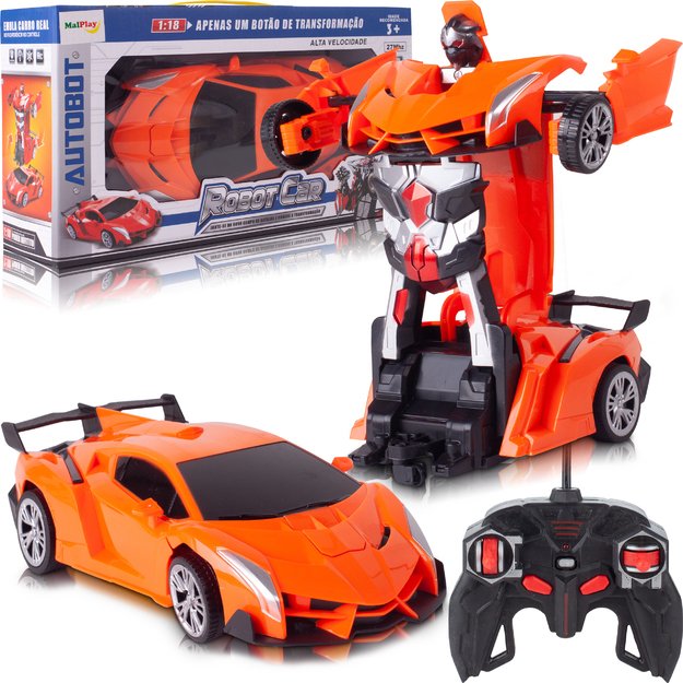 RC robotas - transformeris, oranžinis