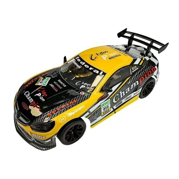 Sportinis radijo bangomis valdomas automobilis 2,4 GHz geltonos spalvos 2