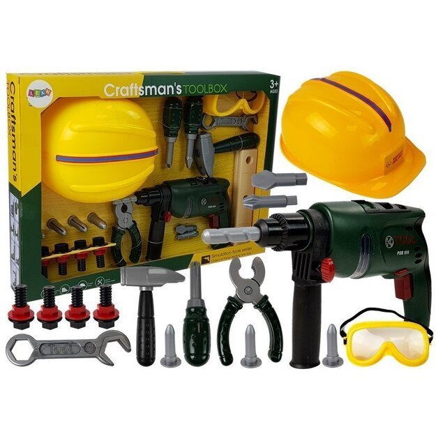 "pasidaryk pats" rinkinys Akumuliatoriaus gręžimo akiniai ir šalmas