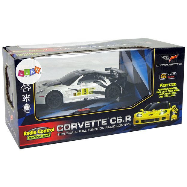 Sportinis automobilis R/C 1:24 Corvette C6.R White 2.4 G Lights 9