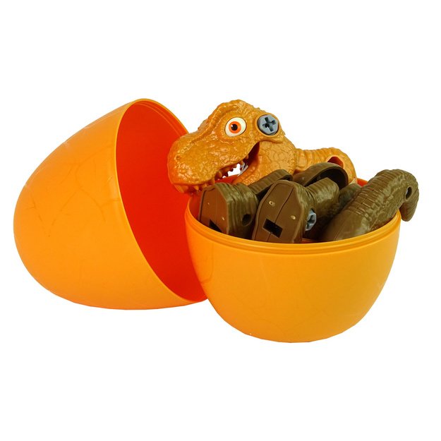 Dinozaurų Tyrannosaurus Rex rinkinys su kiaušiniu "pasidaryk pats" atsuktuvu oranžinis 10