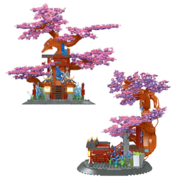 Construction Blocks Cherry Tree Pink Decoration 1370 pcs. 1