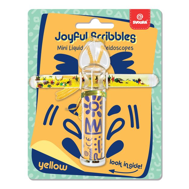 Svoora kaleidoskopas su tūbele, Geltoni raštai, 10 cm 1